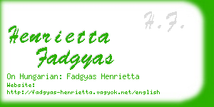 henrietta fadgyas business card